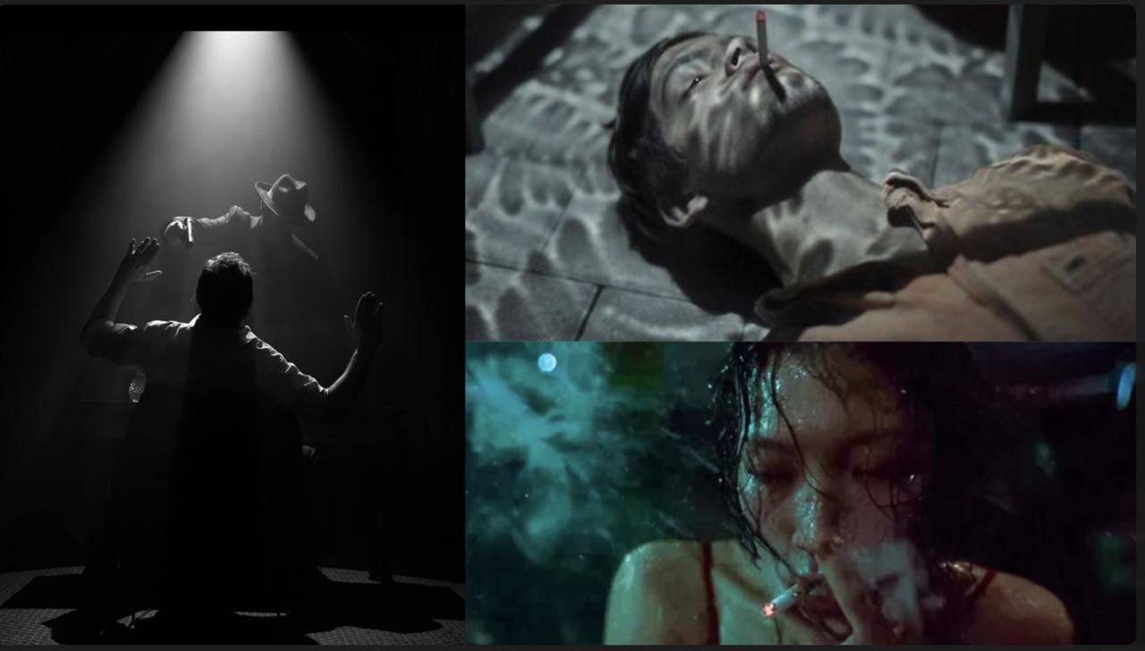 Moody collage of noir scenes